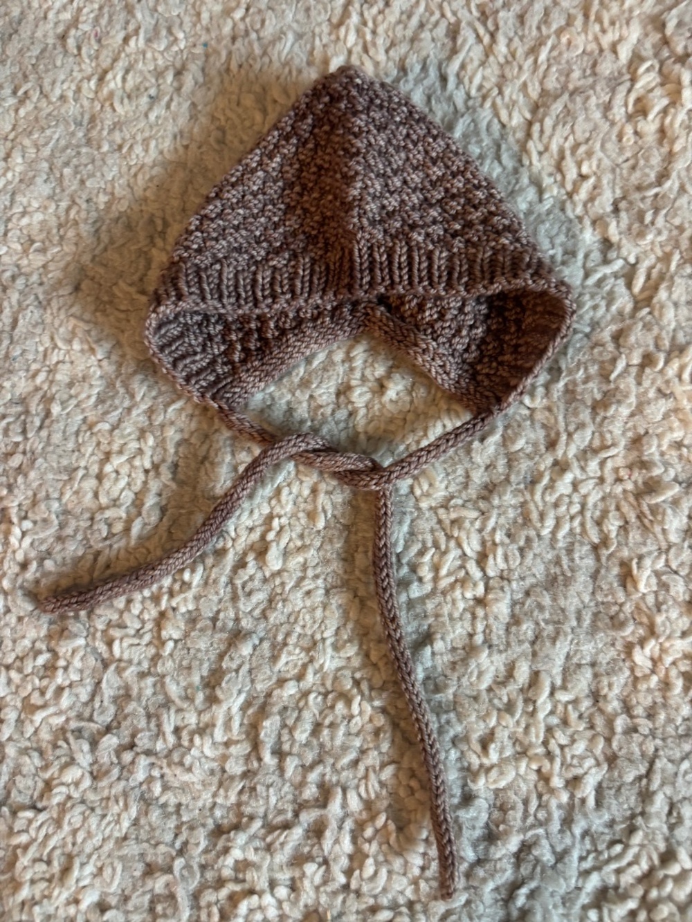 Knit Baby Bonnet Hat Cap Bobble Handknit